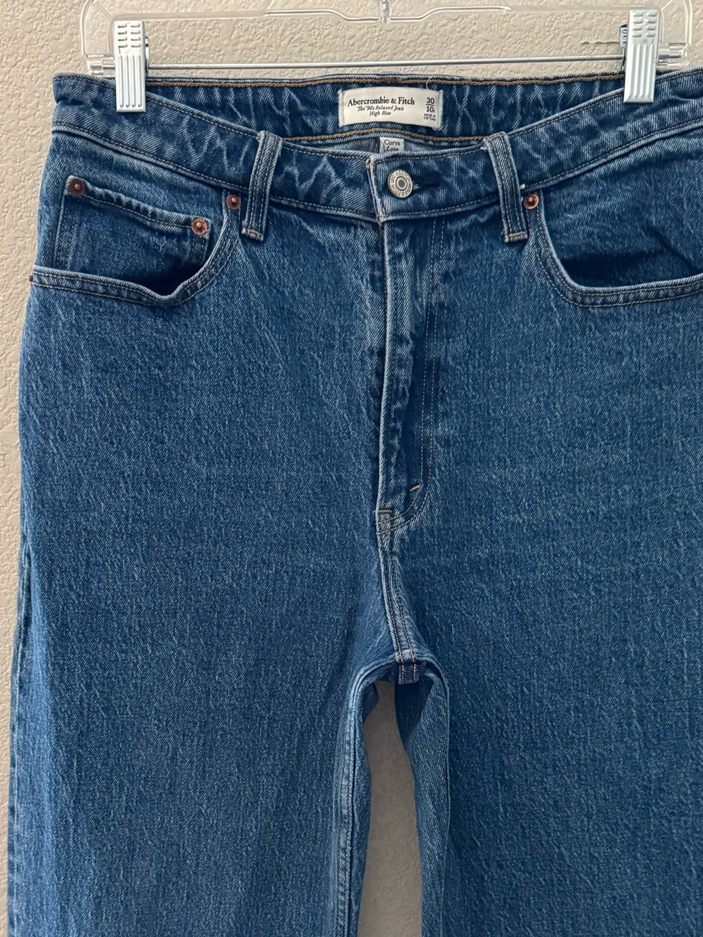 Abercrombie & Fitch 90's Relaxed Jeans Curve Love 30 Straight Classic Minimal - Picture 7 of 10